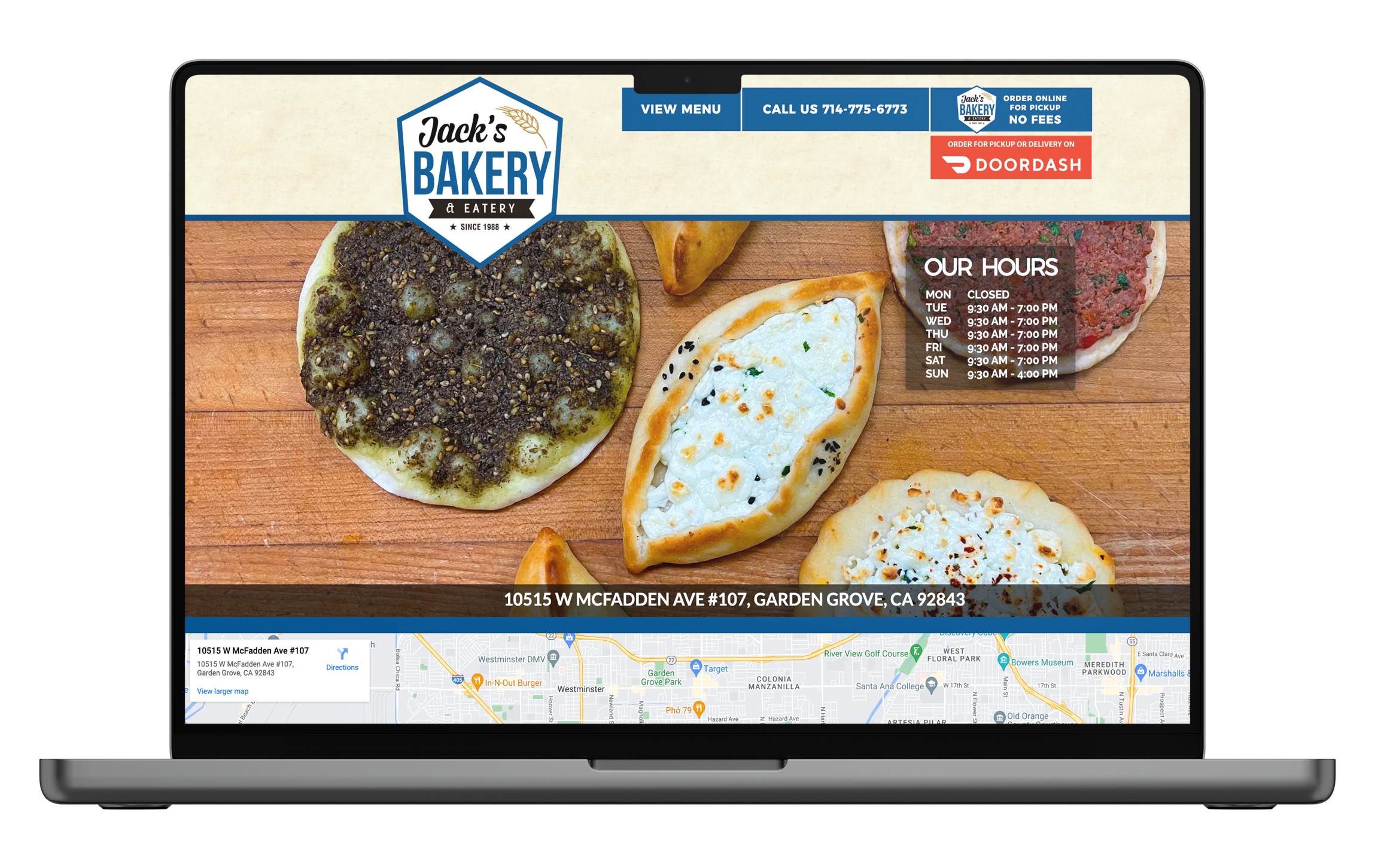 Macbook with Food Website
