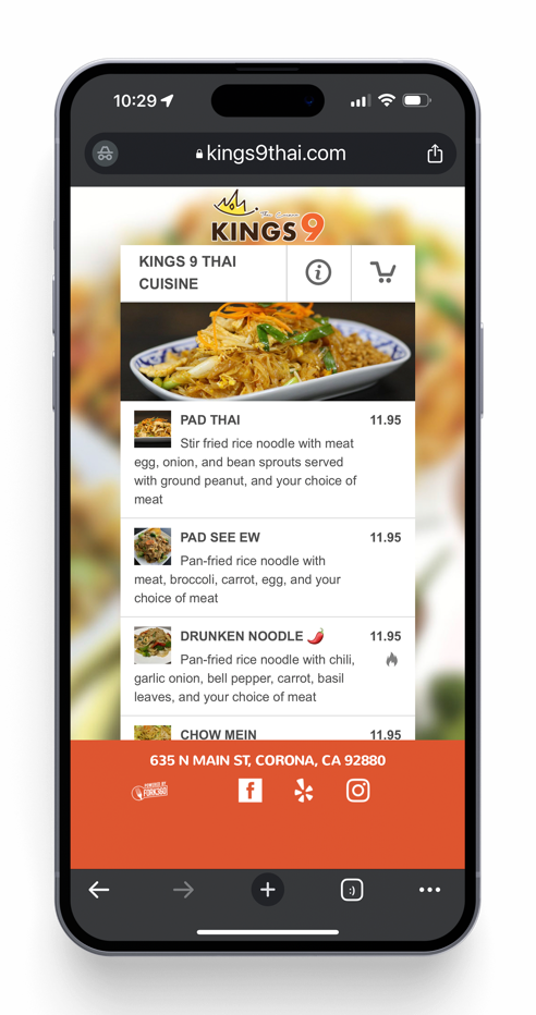 Iphone with online ordering